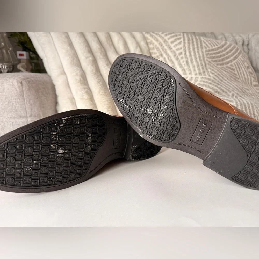 Dress Shoes Men’s Size 8.5 Brown Faux Leather - Elegant‎ - Picture 6 of 6